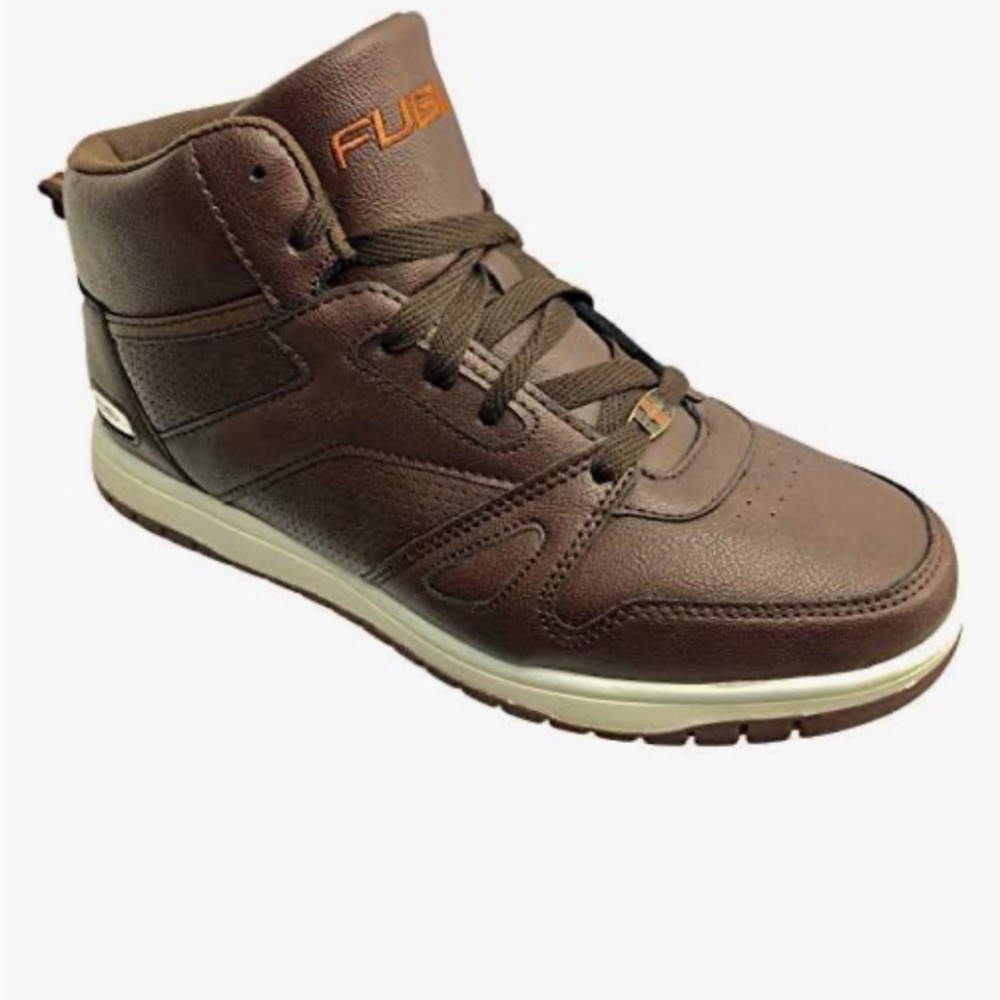 FUBU    Brown Leather High Top Sneakers